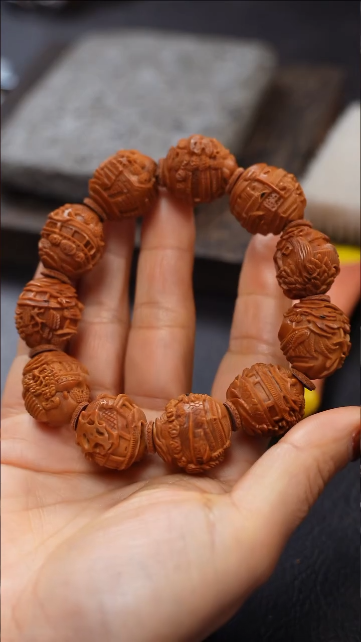 手串/手链橄榄核连**藏九林核雕文玩作品