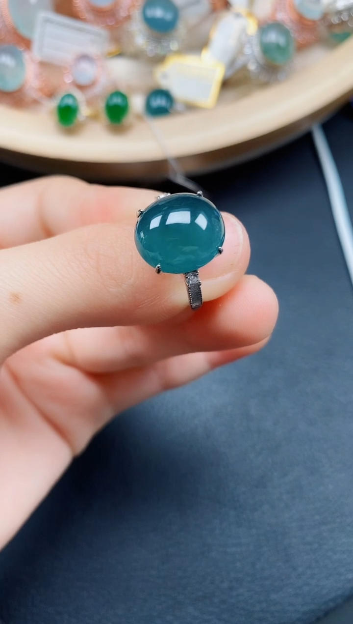 【闪购商品】翡翠戒指银S925镶嵌翡翠