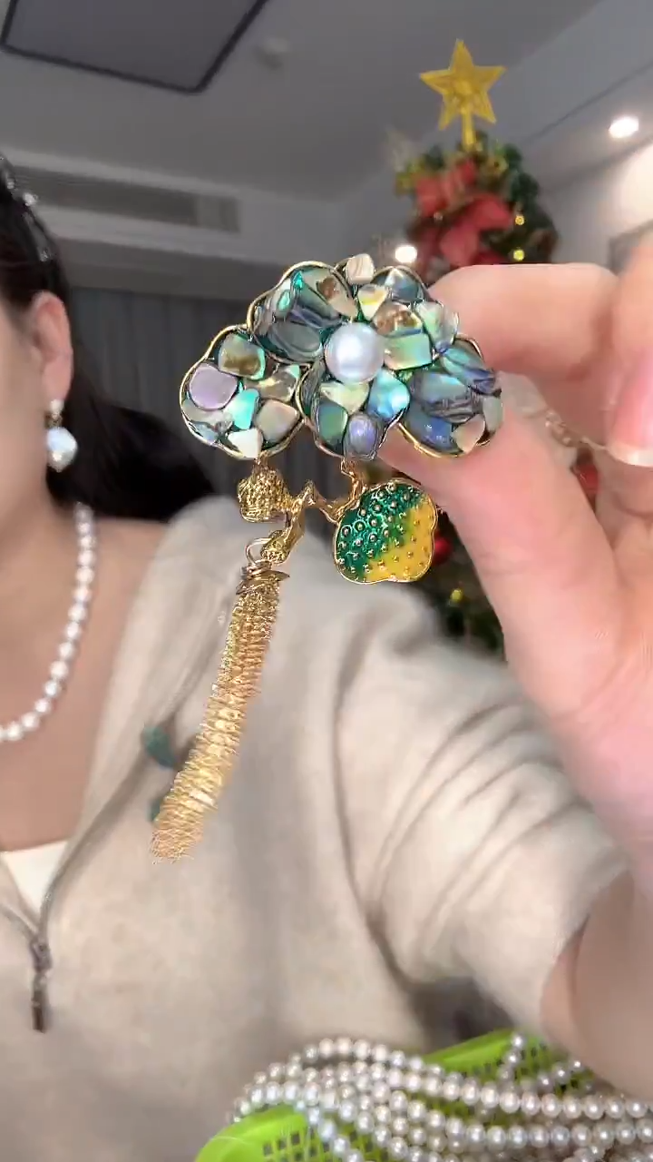 未镶嵌胸饰淡水珍珠罗店黑鲽胸针