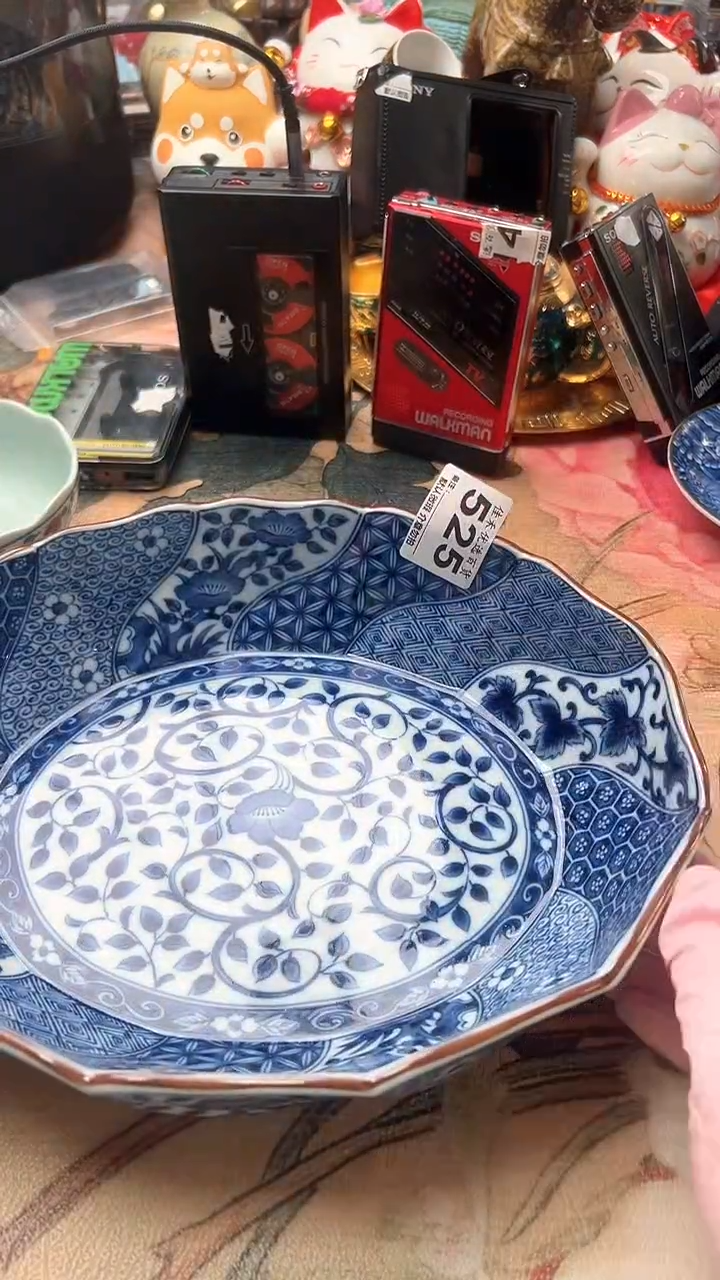 手工艺品琉璃口*风瓷器 碎花图案造型瓷器