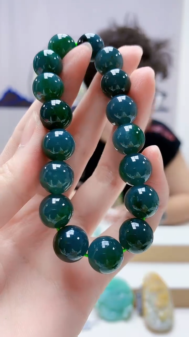 未镶嵌定制翡翠4688zm-毛货手串63