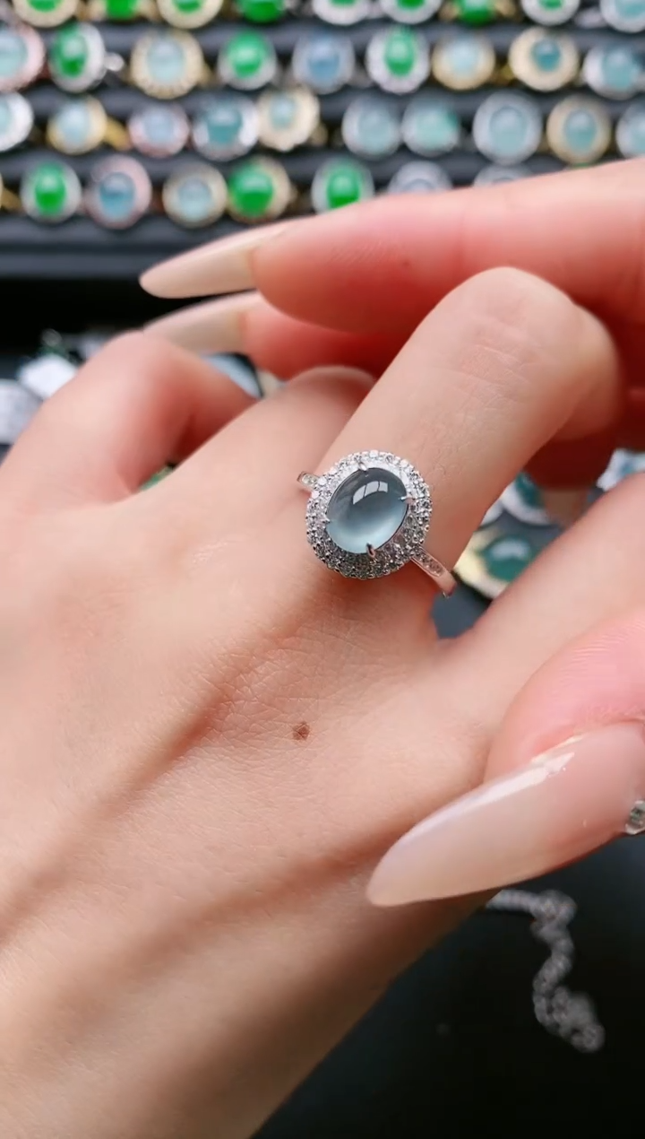 【闪购商品】翡翠戒指银S925镶嵌111111