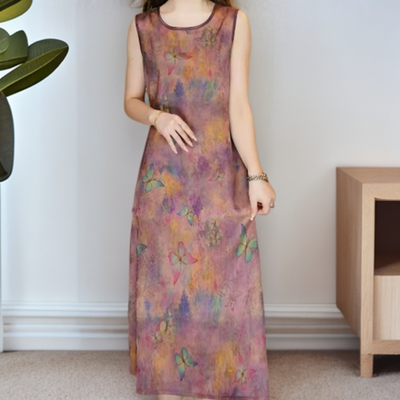 955（双花红棍）高端订制连衣裙 休闲女士夏季复古宽松
