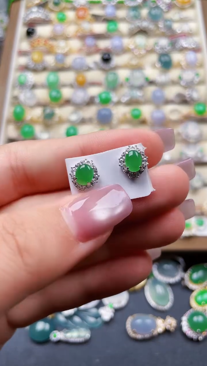 银S925镶嵌戒指翡翠115