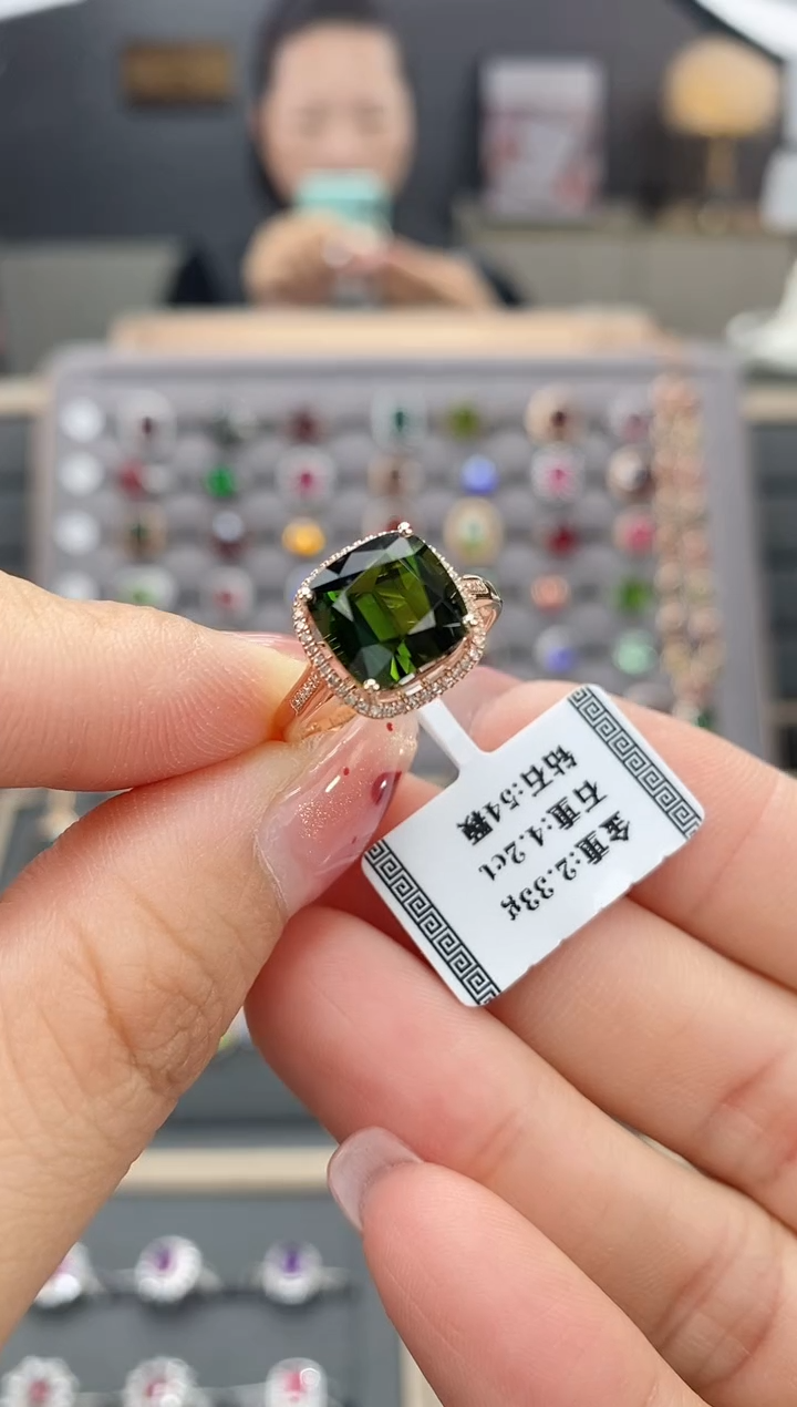 【闪购商品】碧玺戒指18K金镶嵌4.2  