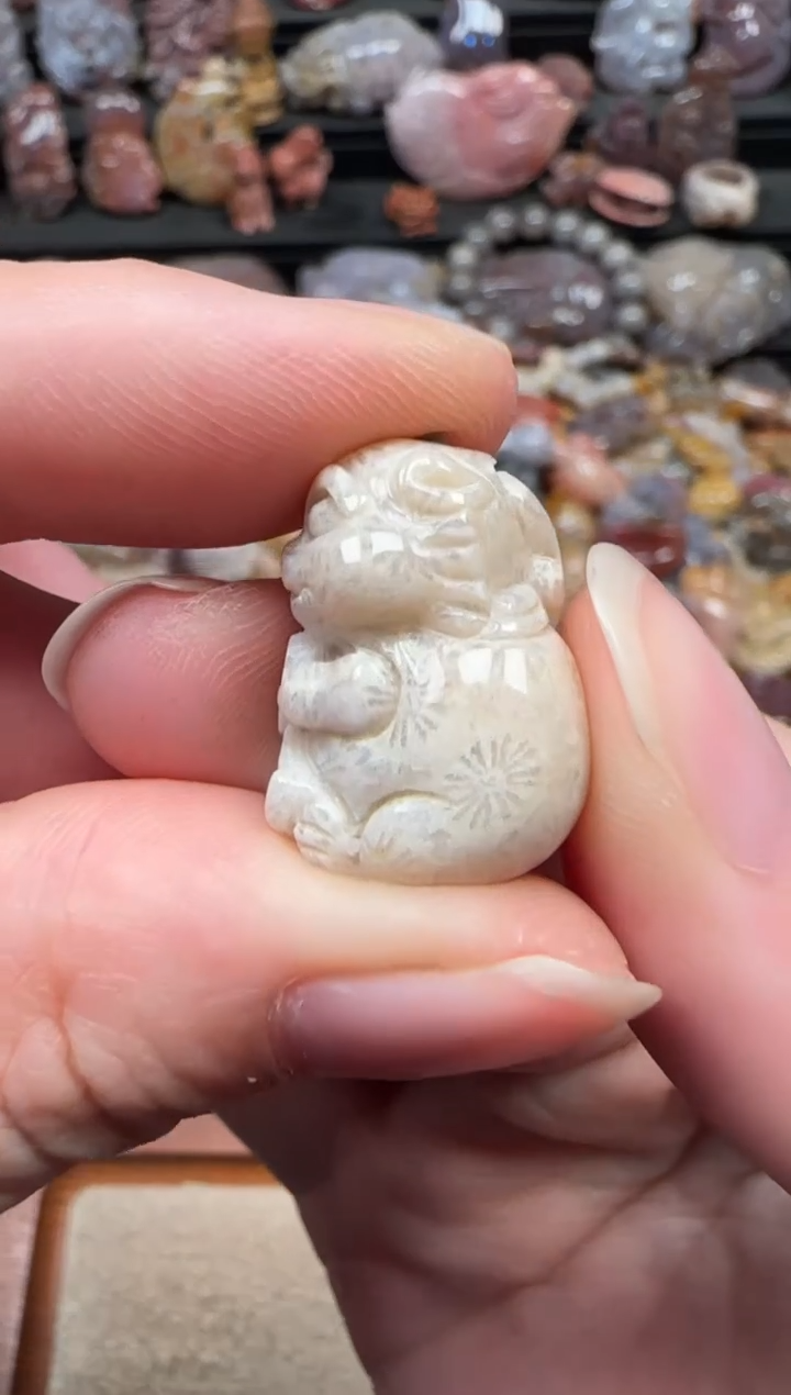 颈饰未镶嵌硅化珊瑚（珊瑚玉）545