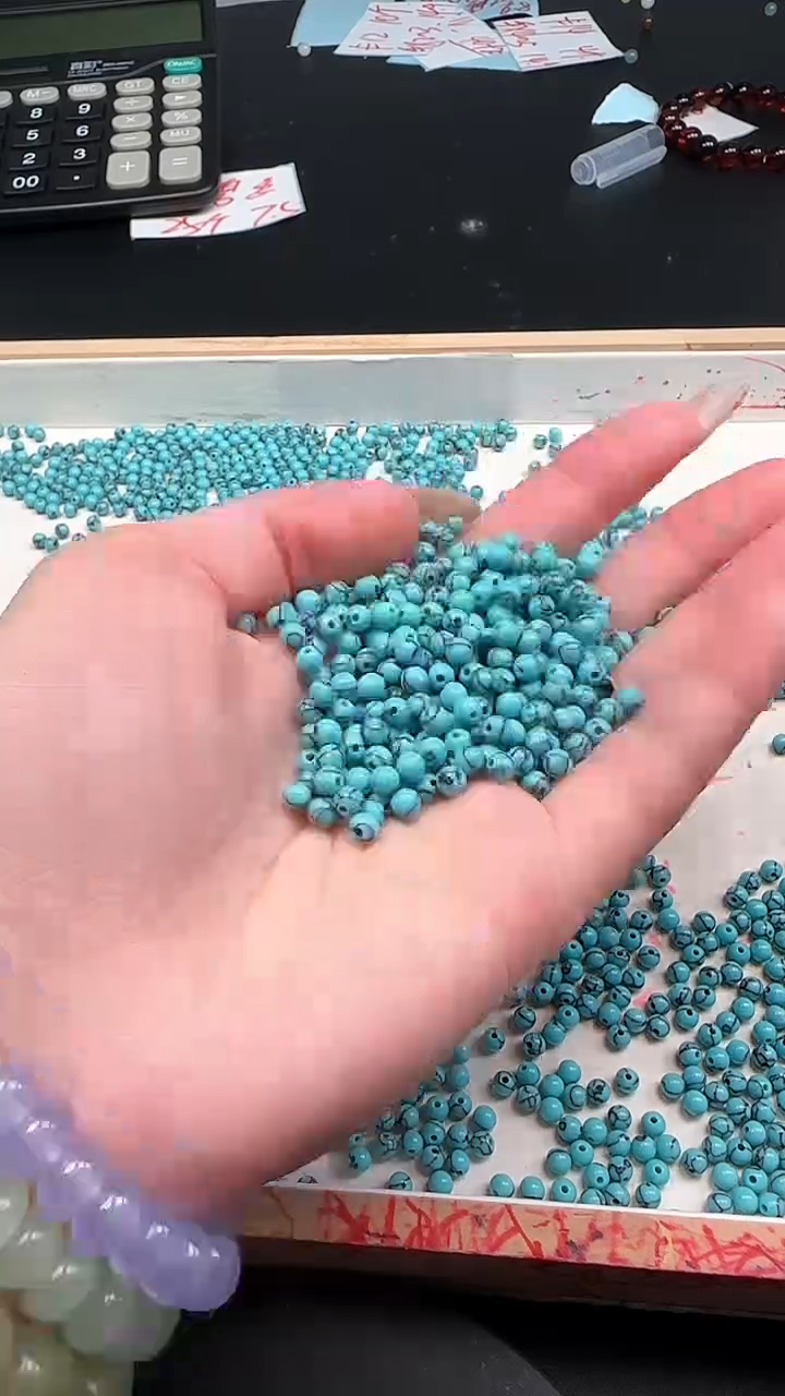 未镶嵌菱锰矿散珠乌兰花N1122卡4MM散珠60颗