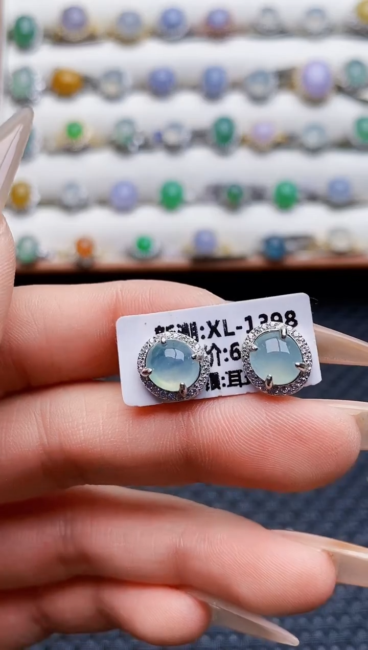 银S925镶嵌戒指翡翠3478