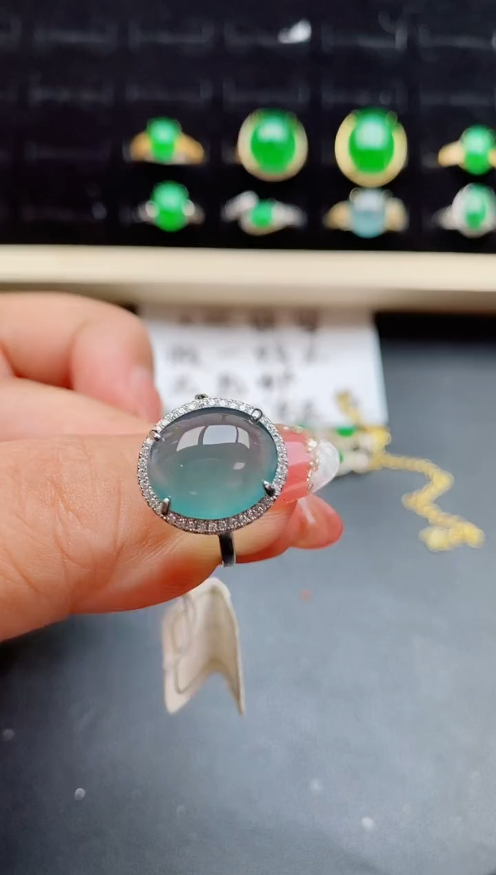 【闪购商品】翡翠戒指银S925镶嵌058005