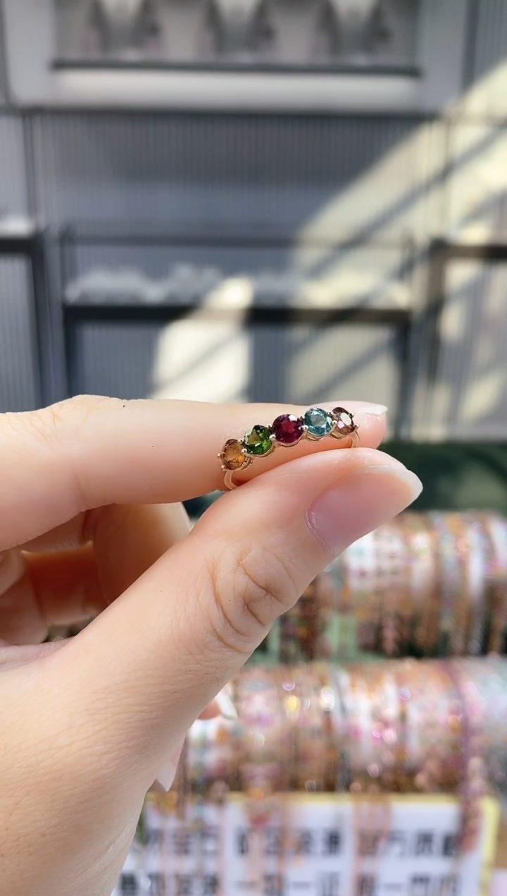 银S925镶嵌戒指碧玺6666666666