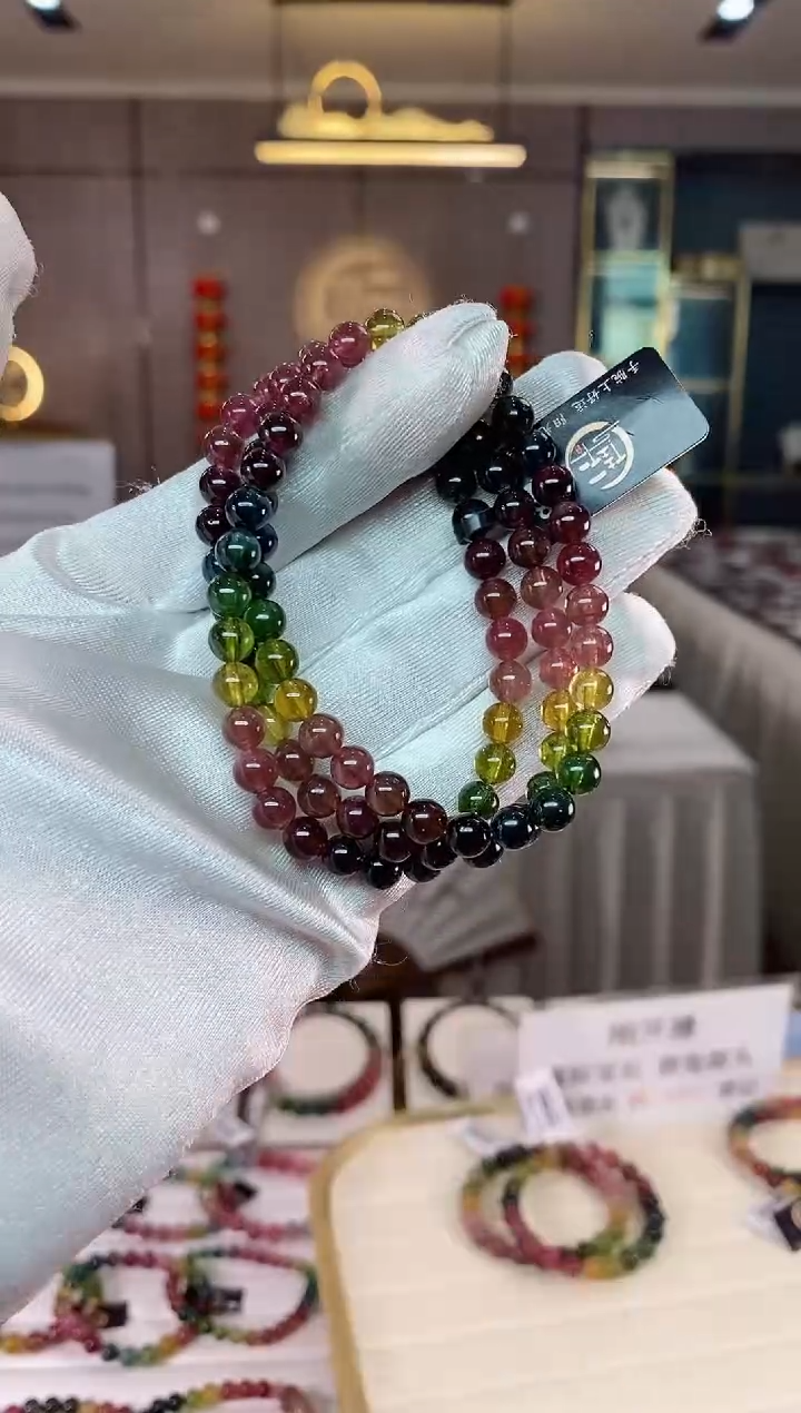 【闪购商品】碧玺三圈手串6mm+未镶嵌（多样性发一条）xion