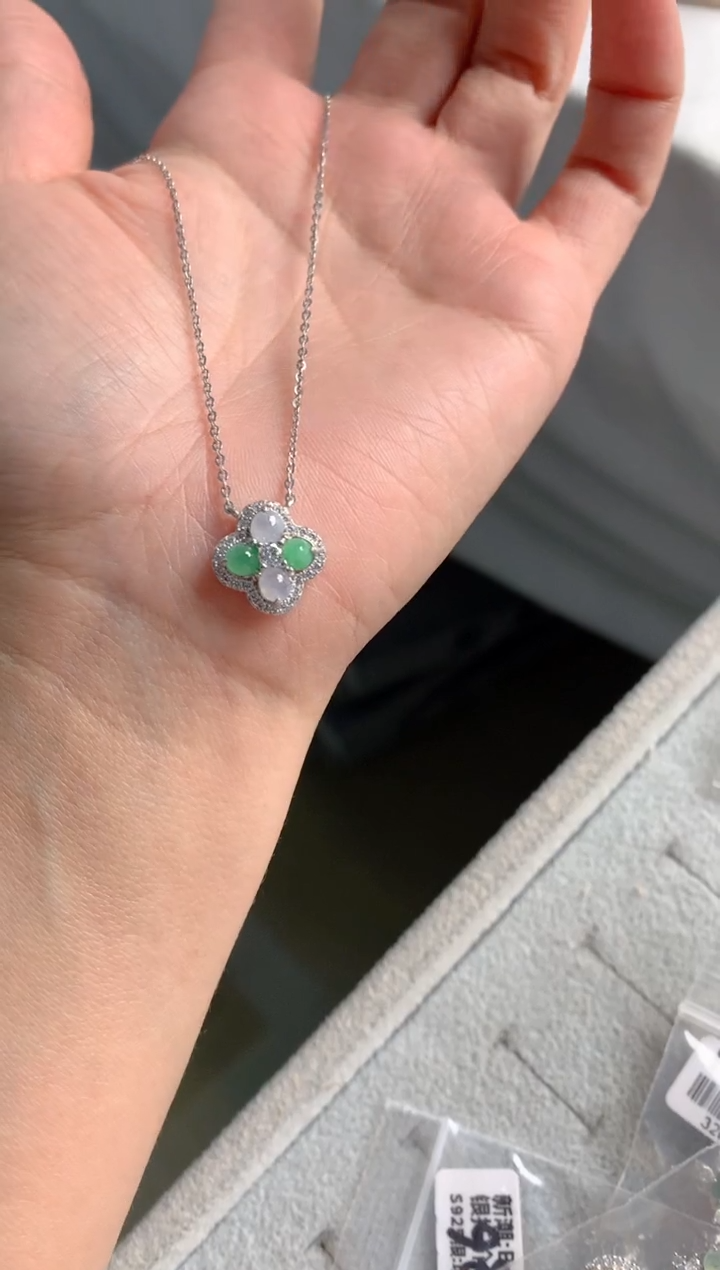 【闪购商品】翡翠颈饰银S925镶嵌热