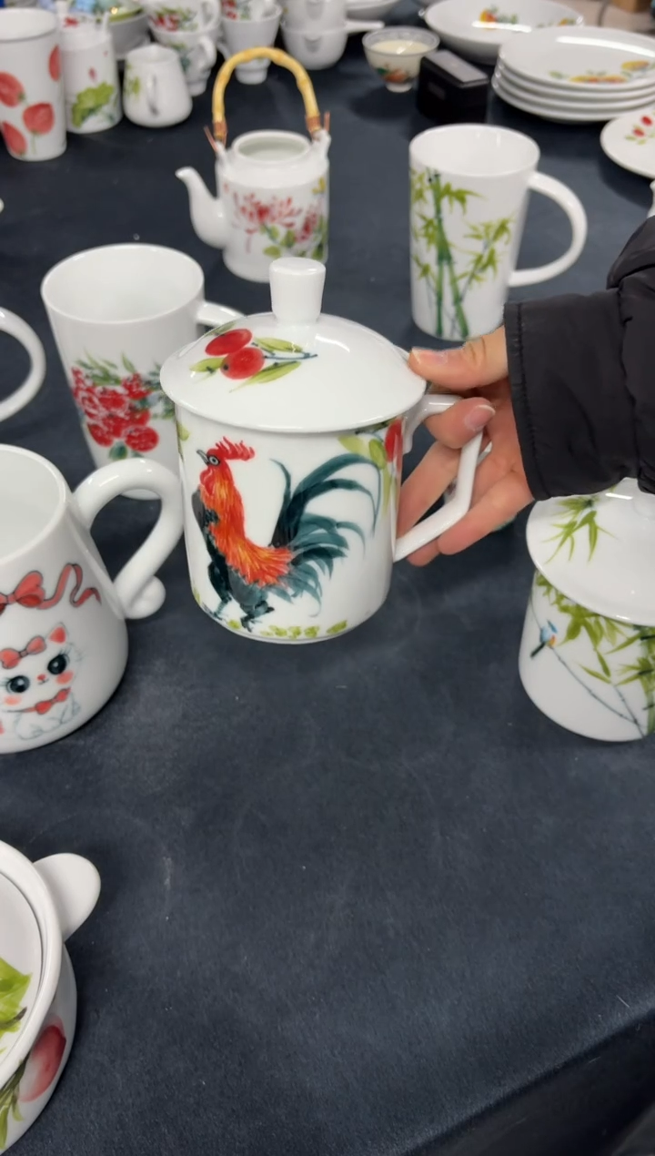 景德镇高温陶瓷食品级手绘釉中彩-大老板杯