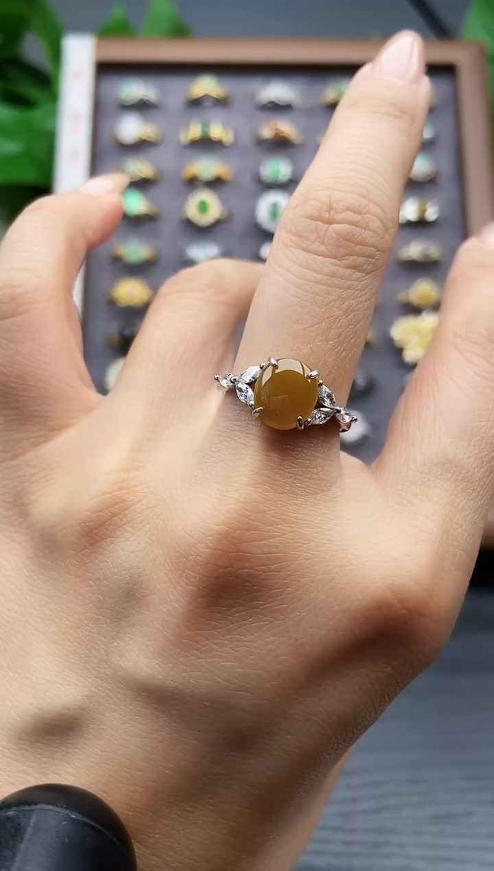 银S925镶嵌戒指翡翠12