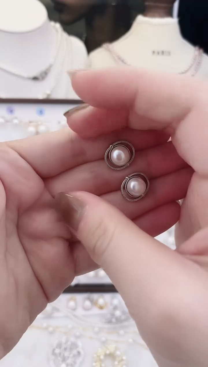 合金耳饰淡水珍珠95