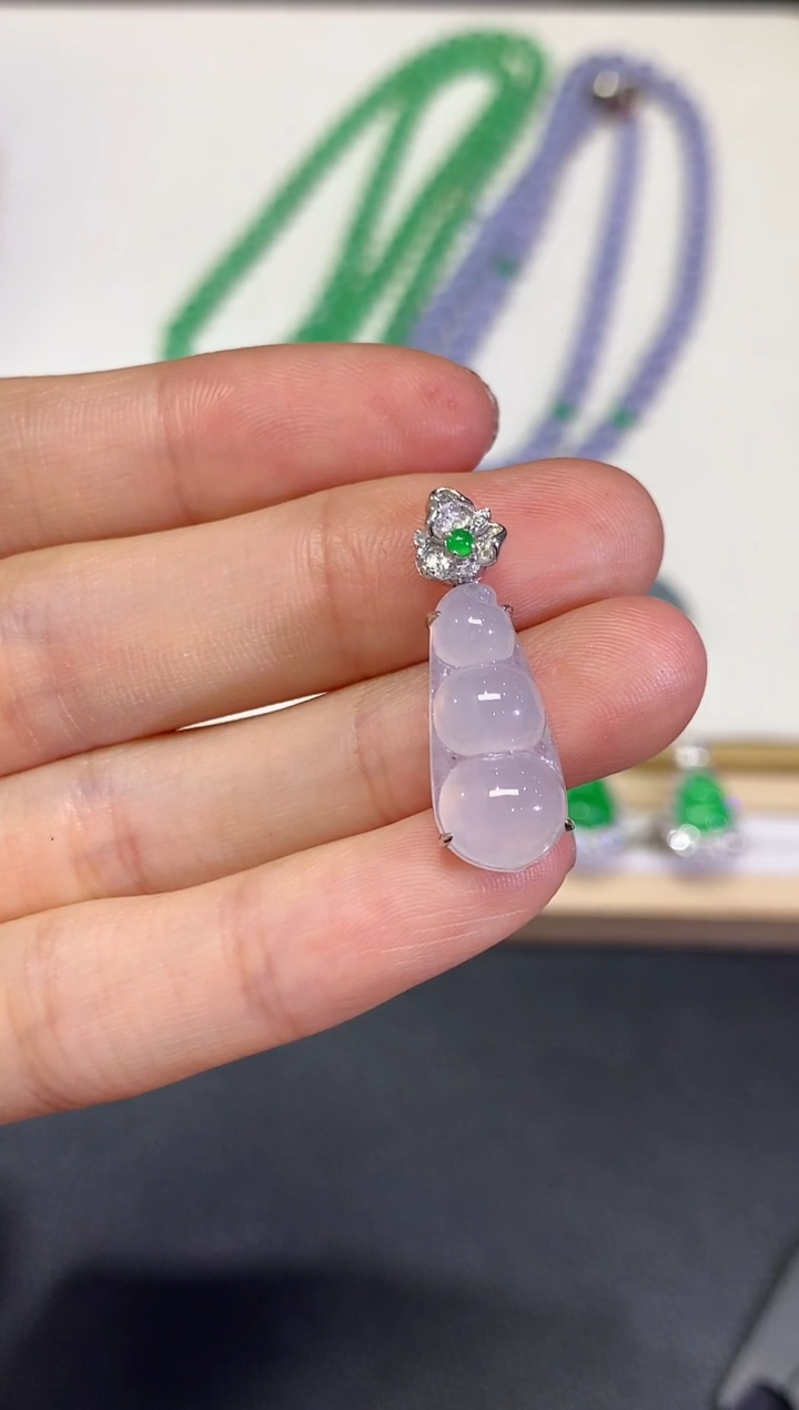 【闪购商品】翡翠颈饰18K金镶嵌团购16