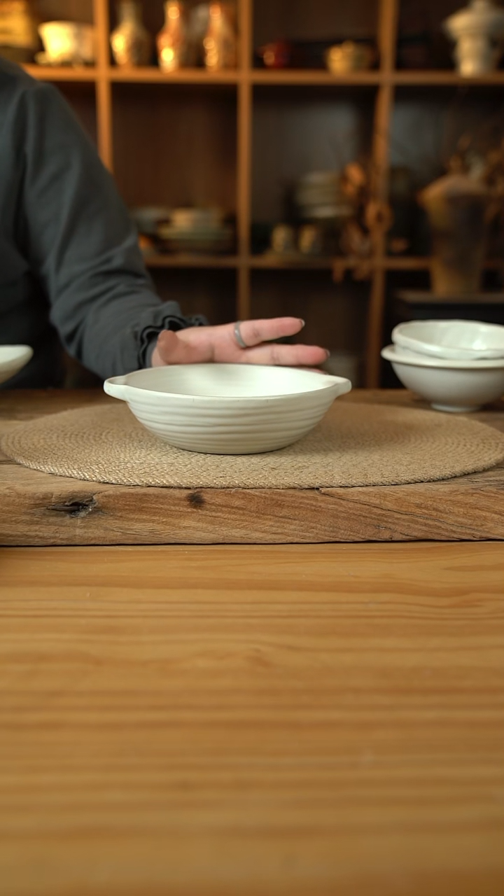 白色系列的7英寸双耳螺纹盘1个