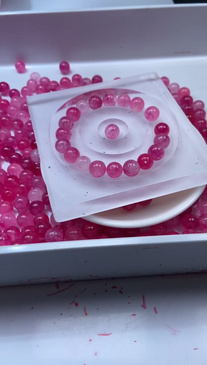 颈饰未镶嵌水晶W3259-卢比莱粉碧玺10mm*10颗