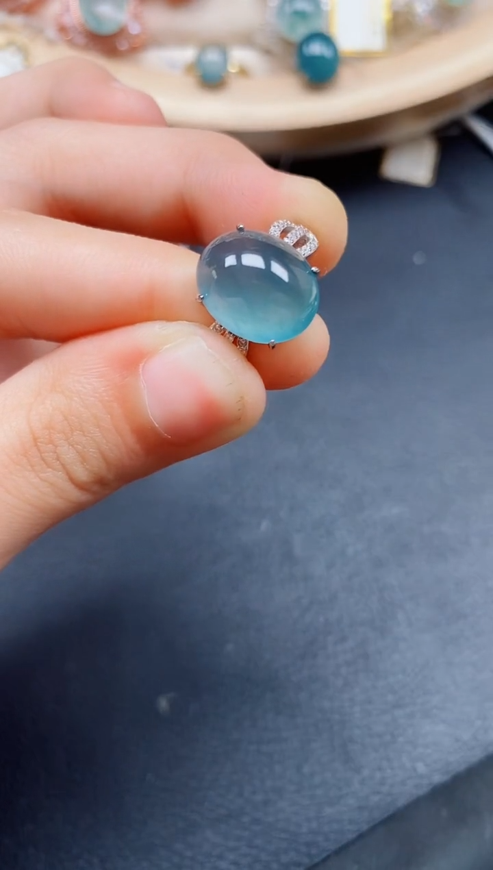 【闪购商品】翡翠戒指银S925镶嵌翡翠