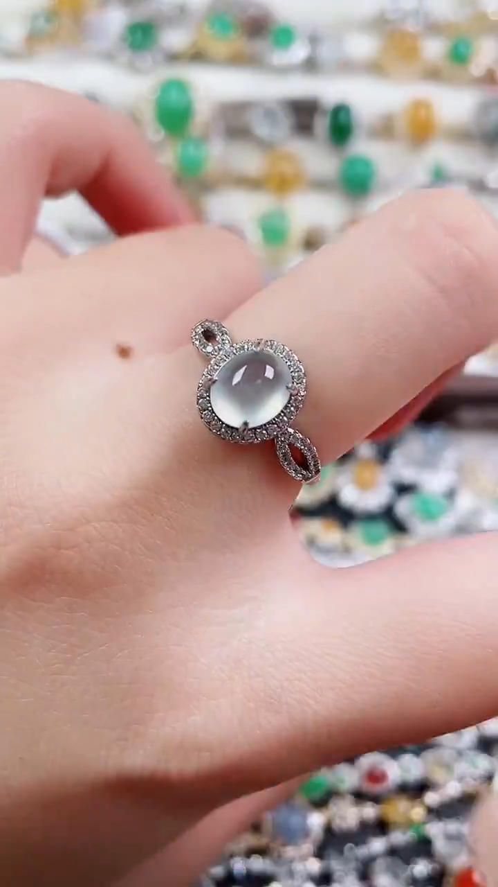 银S925镶嵌戒指翡翠196