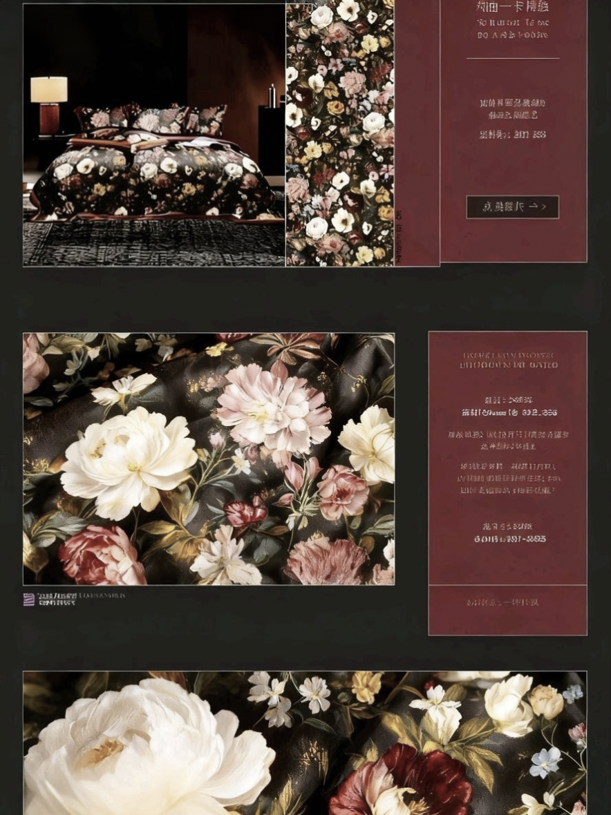 油画风大版印花高端全棉四件套