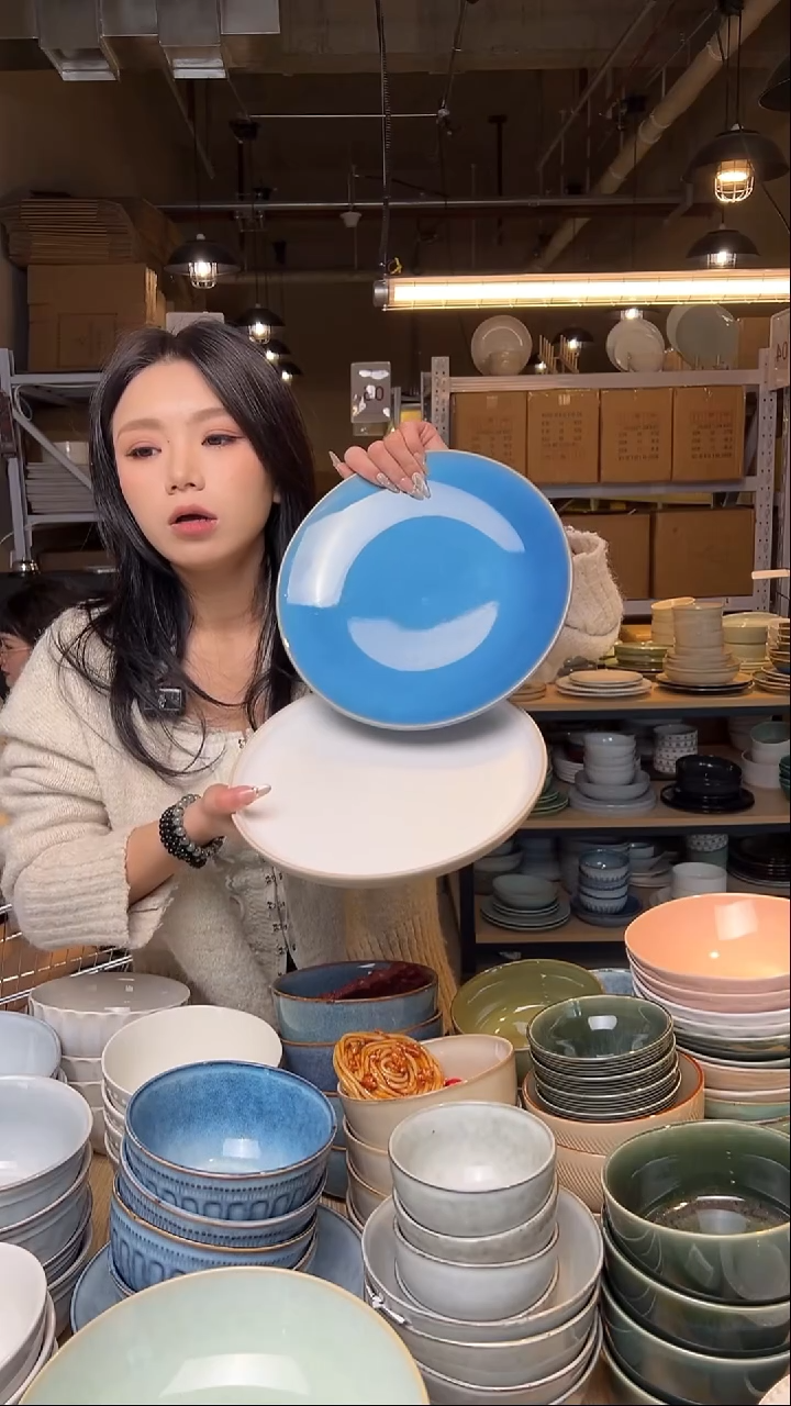 瓷90外贸尾货窑变釉下彩默外微瑕