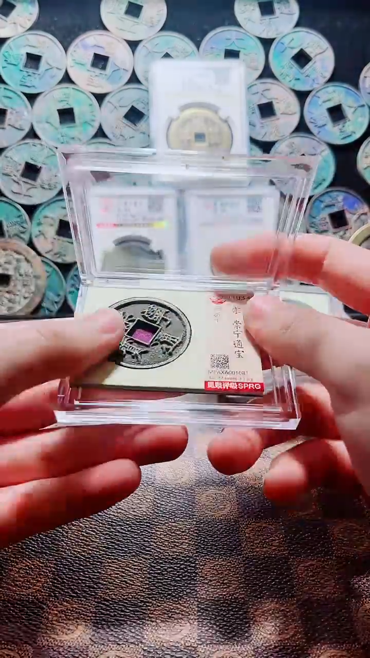 铜A201觅泉白铜崇宁通宝版别92分(鹏）