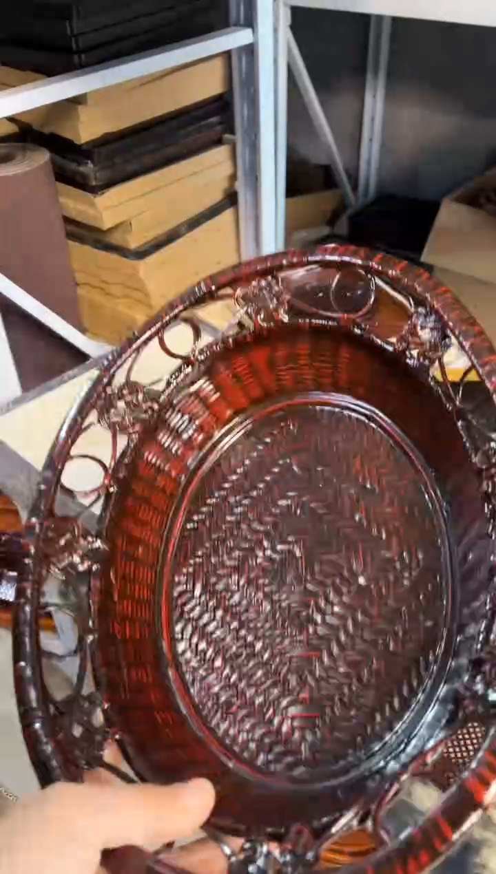 【闪购商品】30*23*8cm椭圆形深棕色深筐