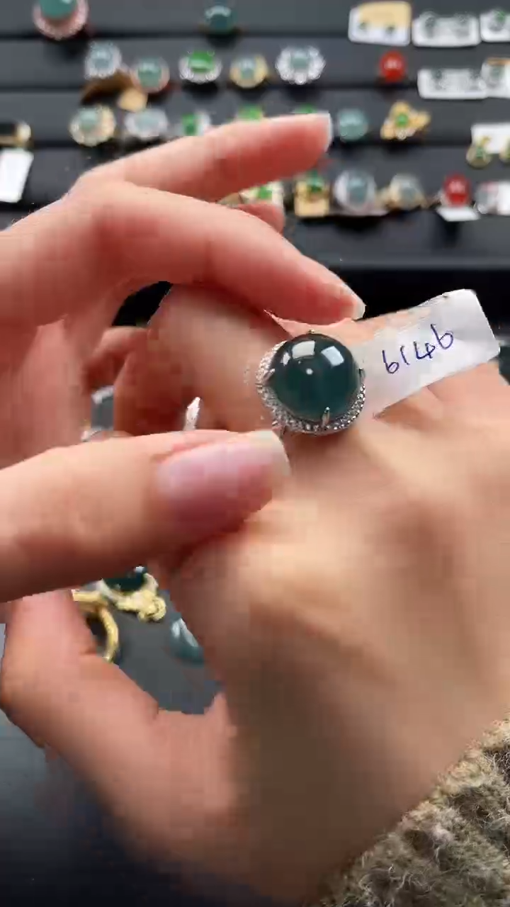 【闪购商品】翡翠戒指银S925镶嵌65436534