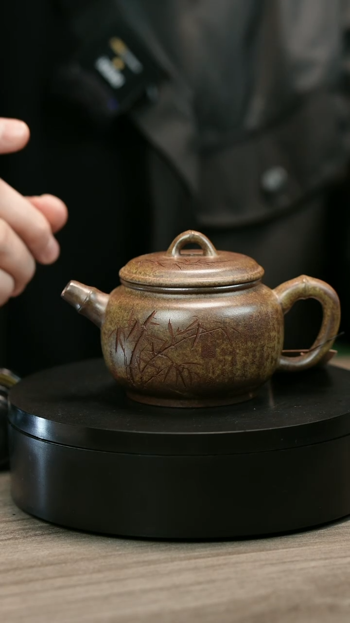 茶壶紫砂老****）H2297李琴段泥竹鼓