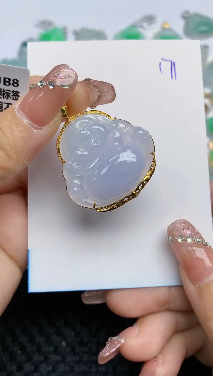 【闪购商品】翡翠颈饰18K金镶嵌天然A货翡翠 171