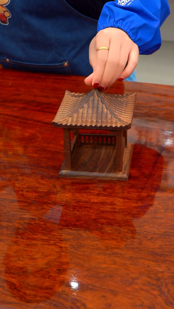 紫檀木类端景台凉亭单层-A01410-1