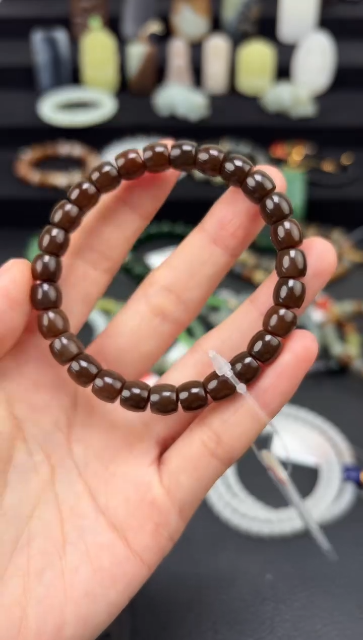 未镶嵌和田玉挂件8mm糖极限弧手串