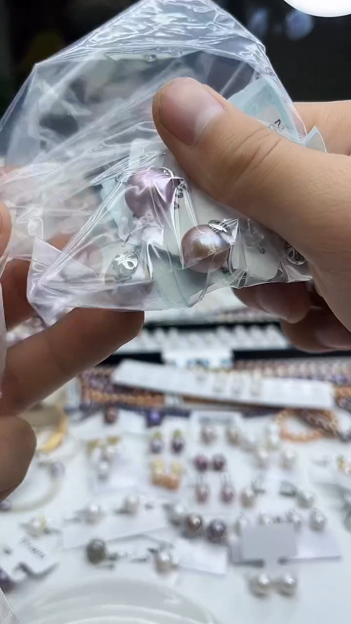 未镶嵌耳饰淡水珍珠紫色系高跟鞋耳饰