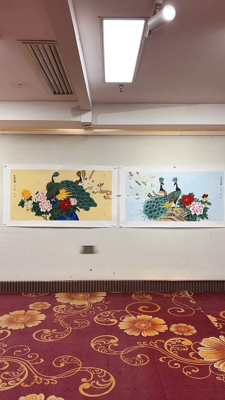 国画富贵呈祥2张一套/横4尺托底/雷畅胜