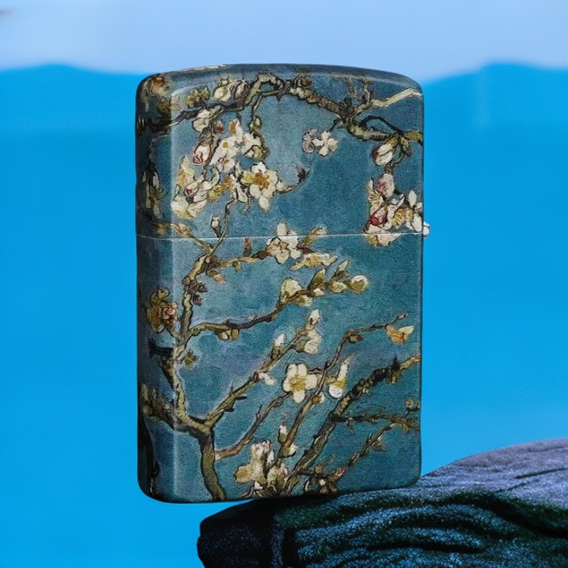 梵高名画彩印杏花打火机{裸机}
