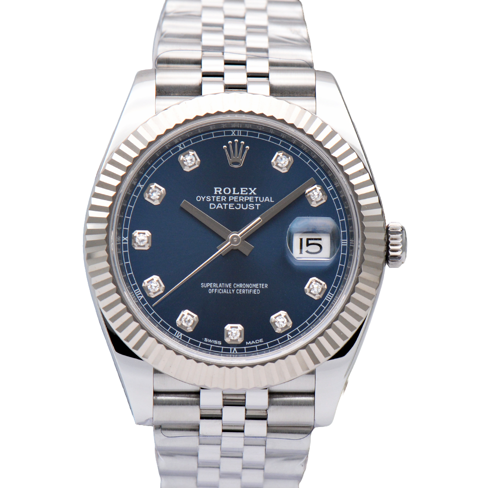 99新 Rolex/劳力士 日志型126334间白金蓝盘41表径自动机械男表