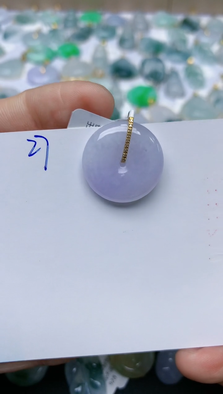 【闪购商品】翡翠颈饰18K金镶嵌天然翡翠A货    27