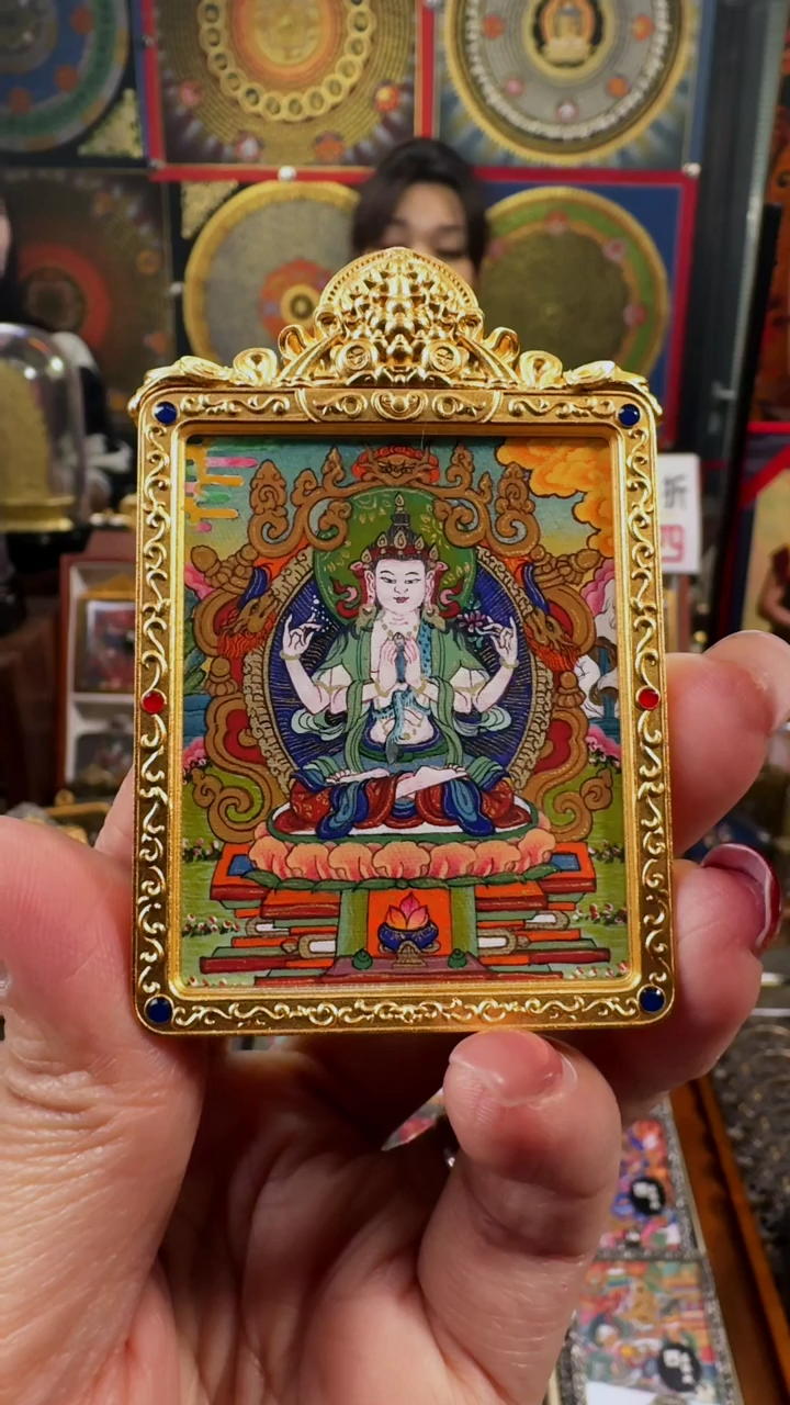 【闪购商品】吊坠壹善缘城手绘唐卡新春大促四臂