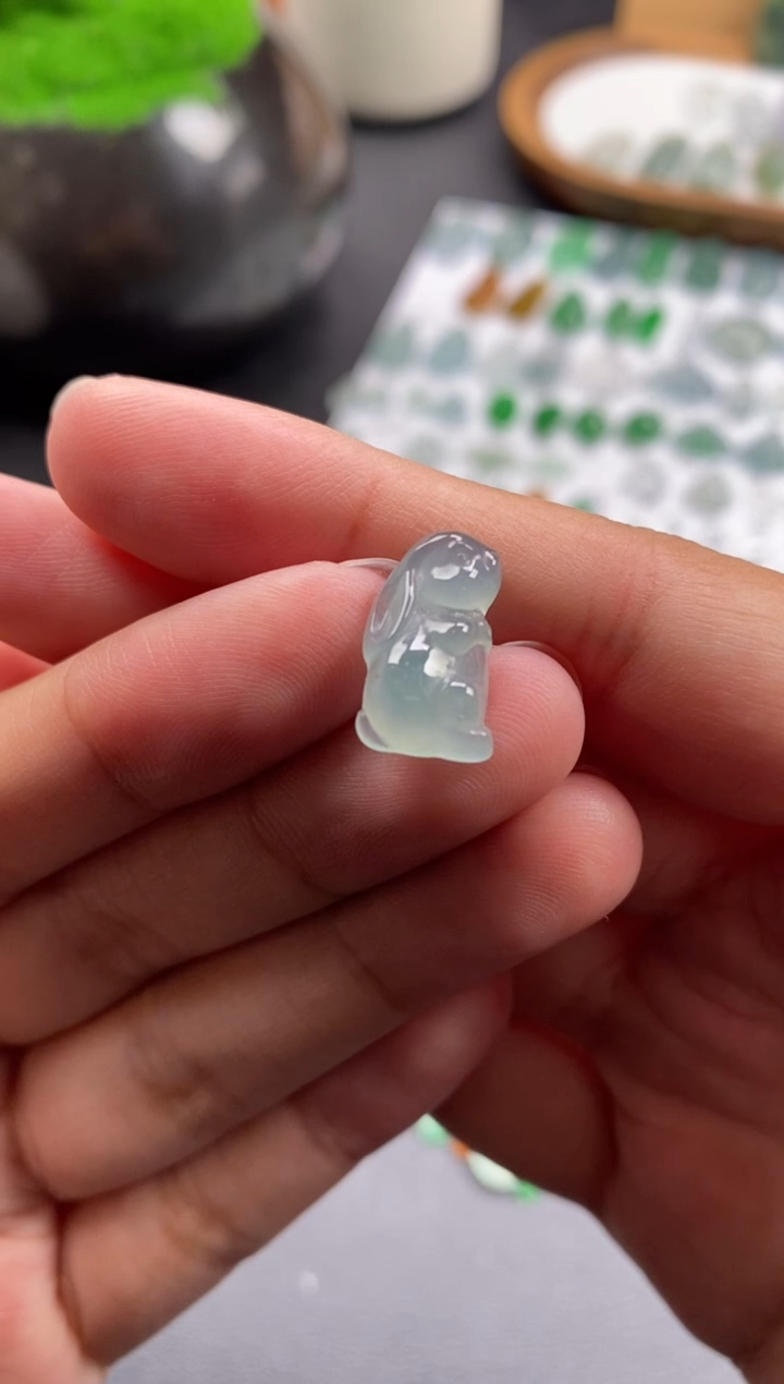 散珠翡翠望月兔子