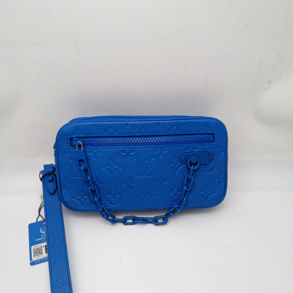 99新 LouisVuitton/路易威登 98新17987 LV全皮压纹老花手拿包
