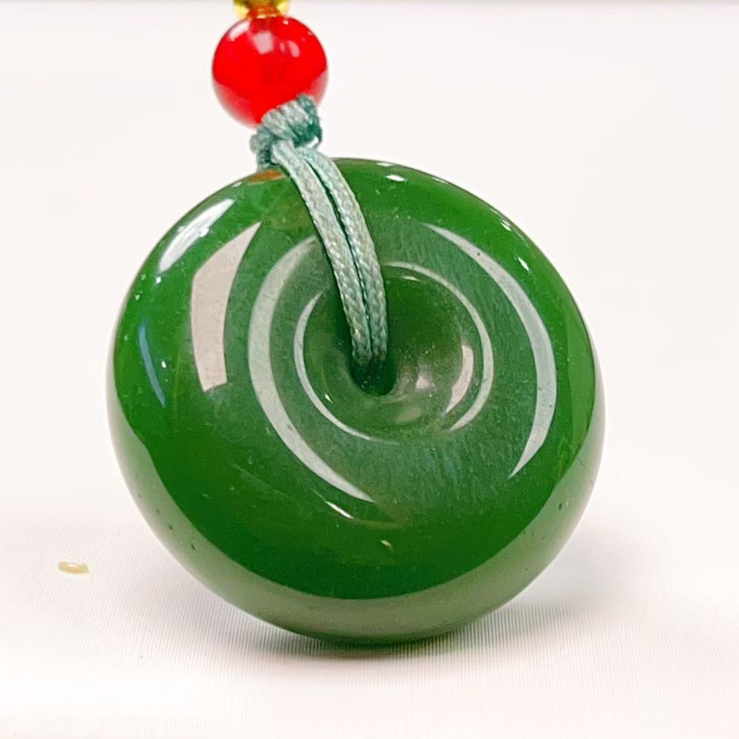 和田玉碧玉平安扣挂件A0137