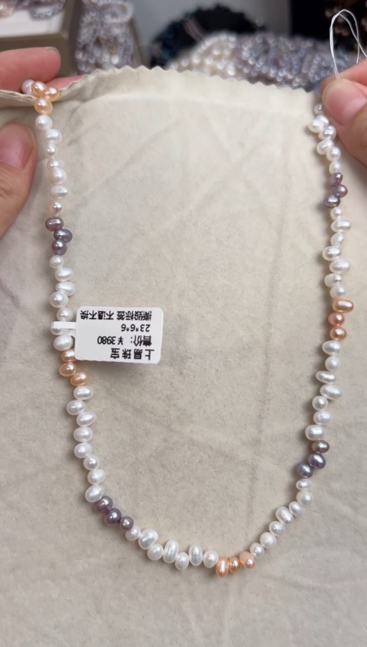 未镶嵌福利淡水珍珠糖果色*花瓣珍珠项链（渐变款）