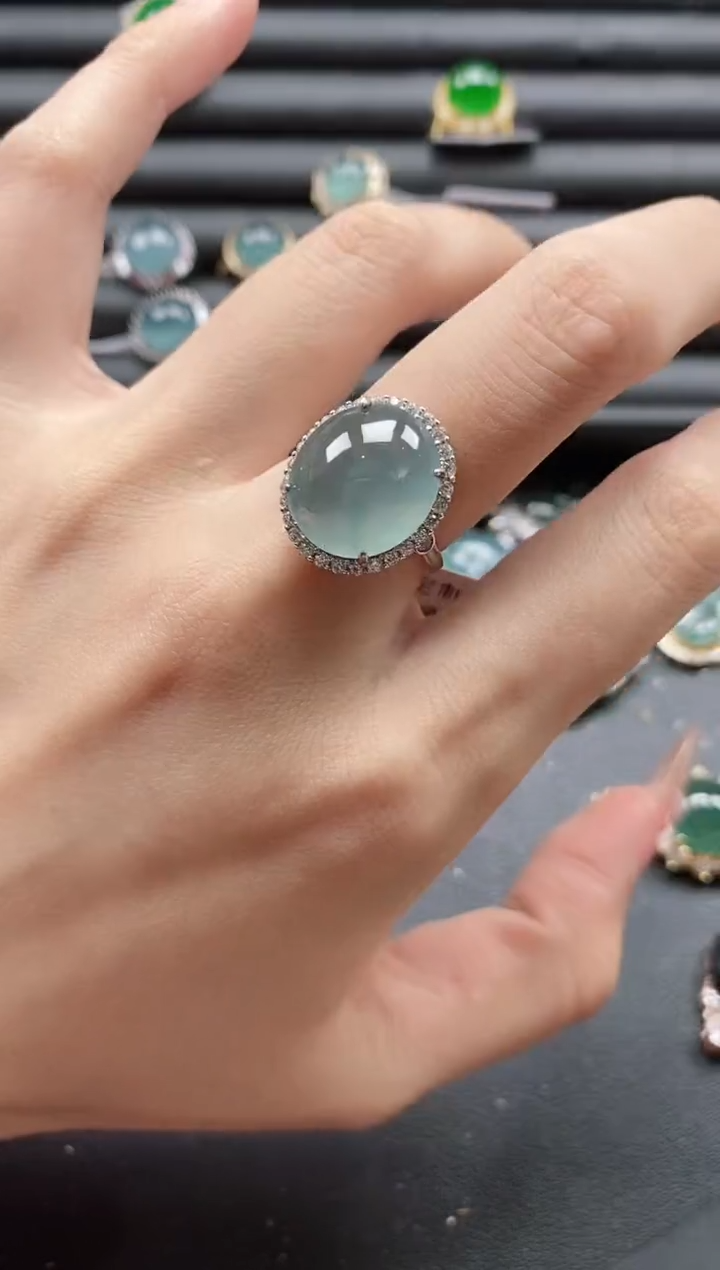 【闪购商品】翡翠戒指银S925镶嵌51151