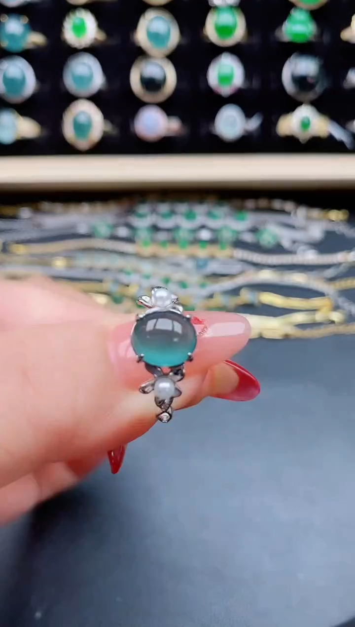 【闪购商品】翡翠戒指银S925镶嵌58050