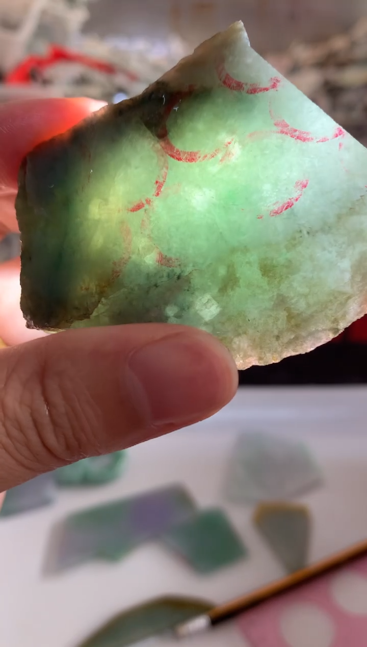 裸石翡翠0朱0翡翠珠宝724