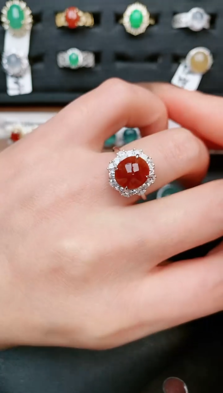 【闪购商品】翡翠戒指银S925镶嵌....