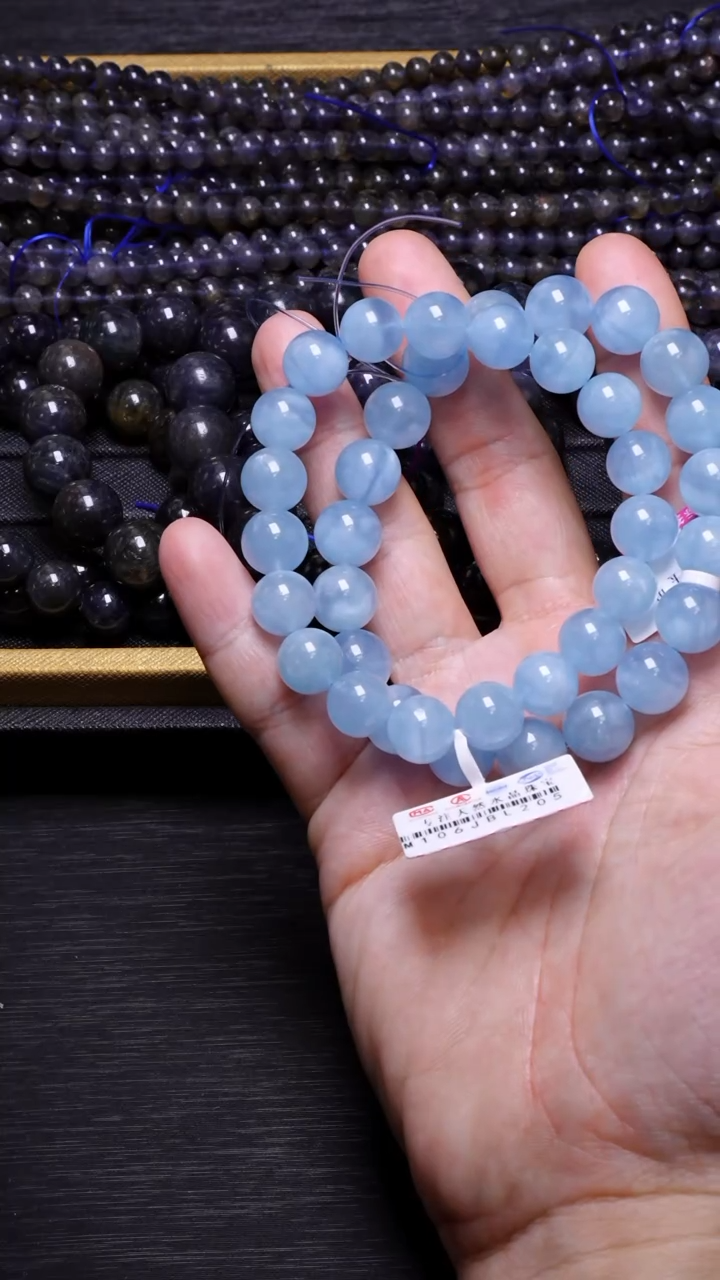 【闪购商品】海蓝宝石手串未镶嵌Q014海蓝宝单圈10mm