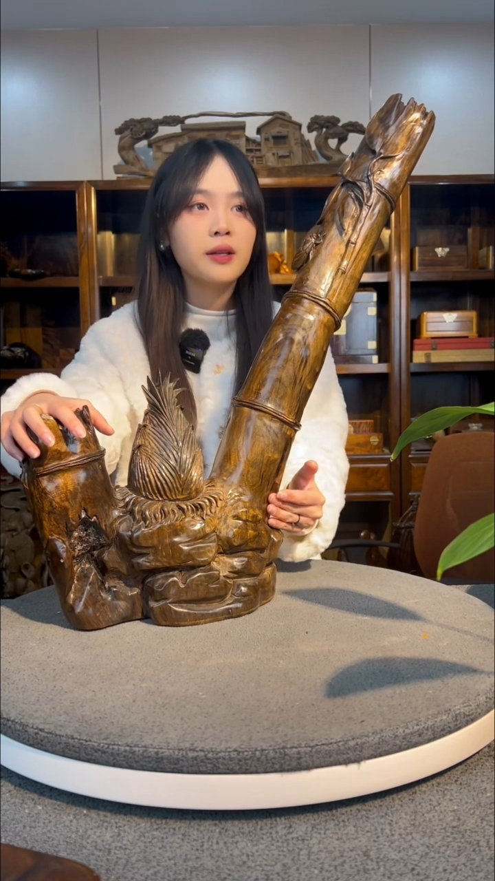 【闪购商品】金丝楠木雕节节高升