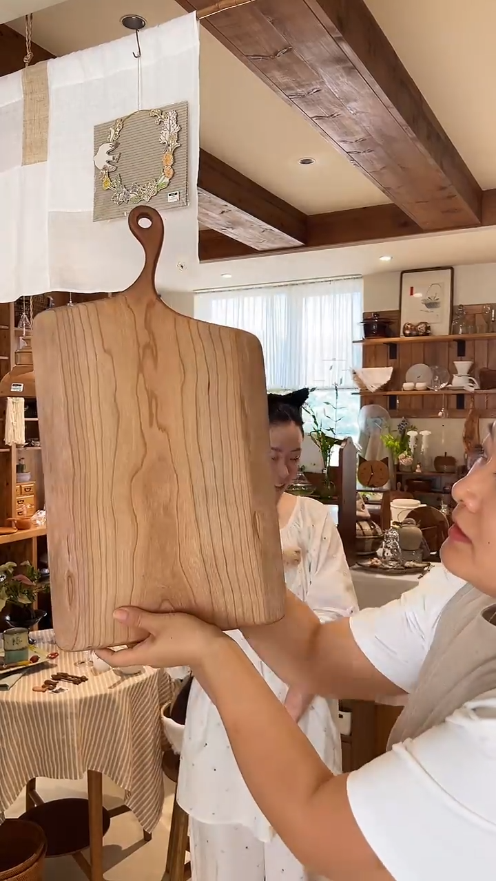 茶道摆件0000菜板大号  樱桃木6702